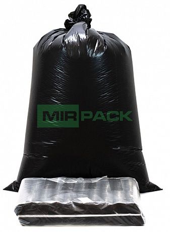 Мешки для мусора 120 литров, 60 мкм, 10 шт, ПВД, черные, 2х слойные - Вид 3